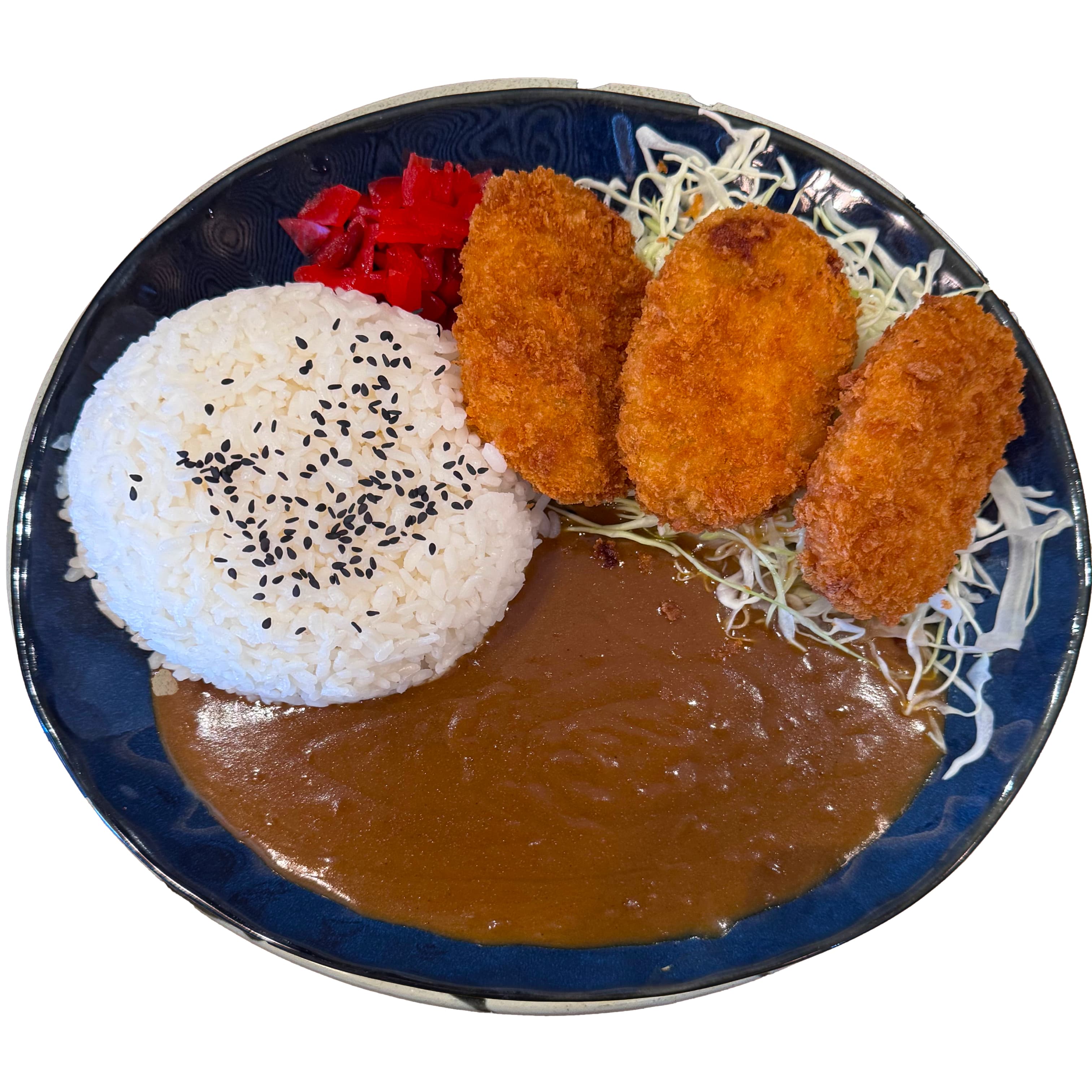 Triangulum pumpkin croquette Japanese curry rice at Ramen Wakusei
